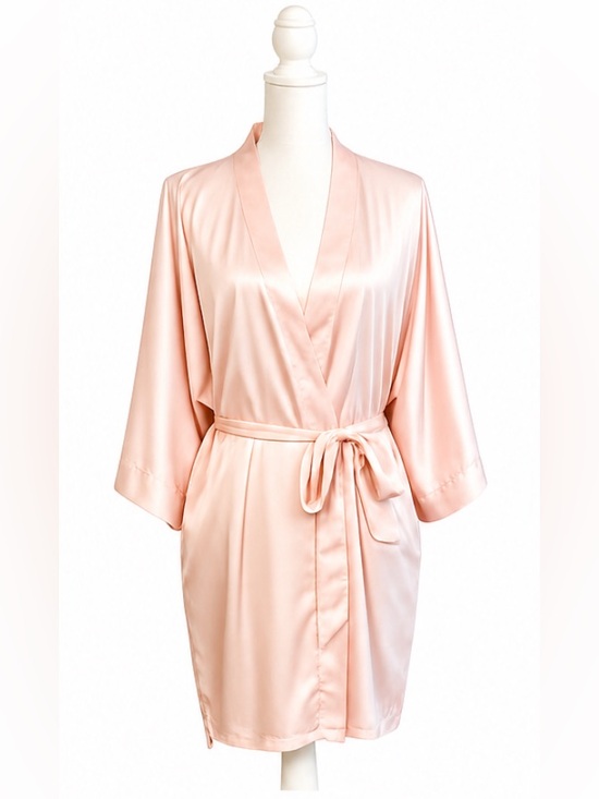 Other - AW Bridal Robe Satin Romantic Feminine Bathrobe Pockets Pink Large